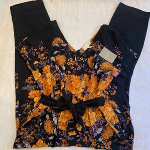 Moulinette Souers vetements anthropologie black floral jumpsuit